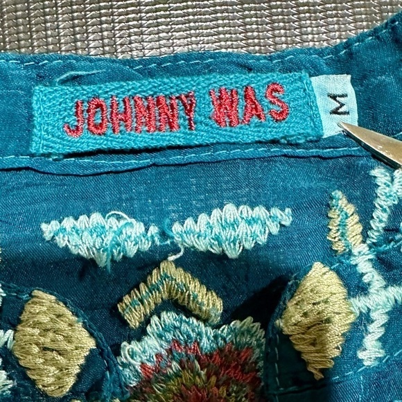 Johnny Was embroidered blue/teal tunic - Picture 10 of 12
